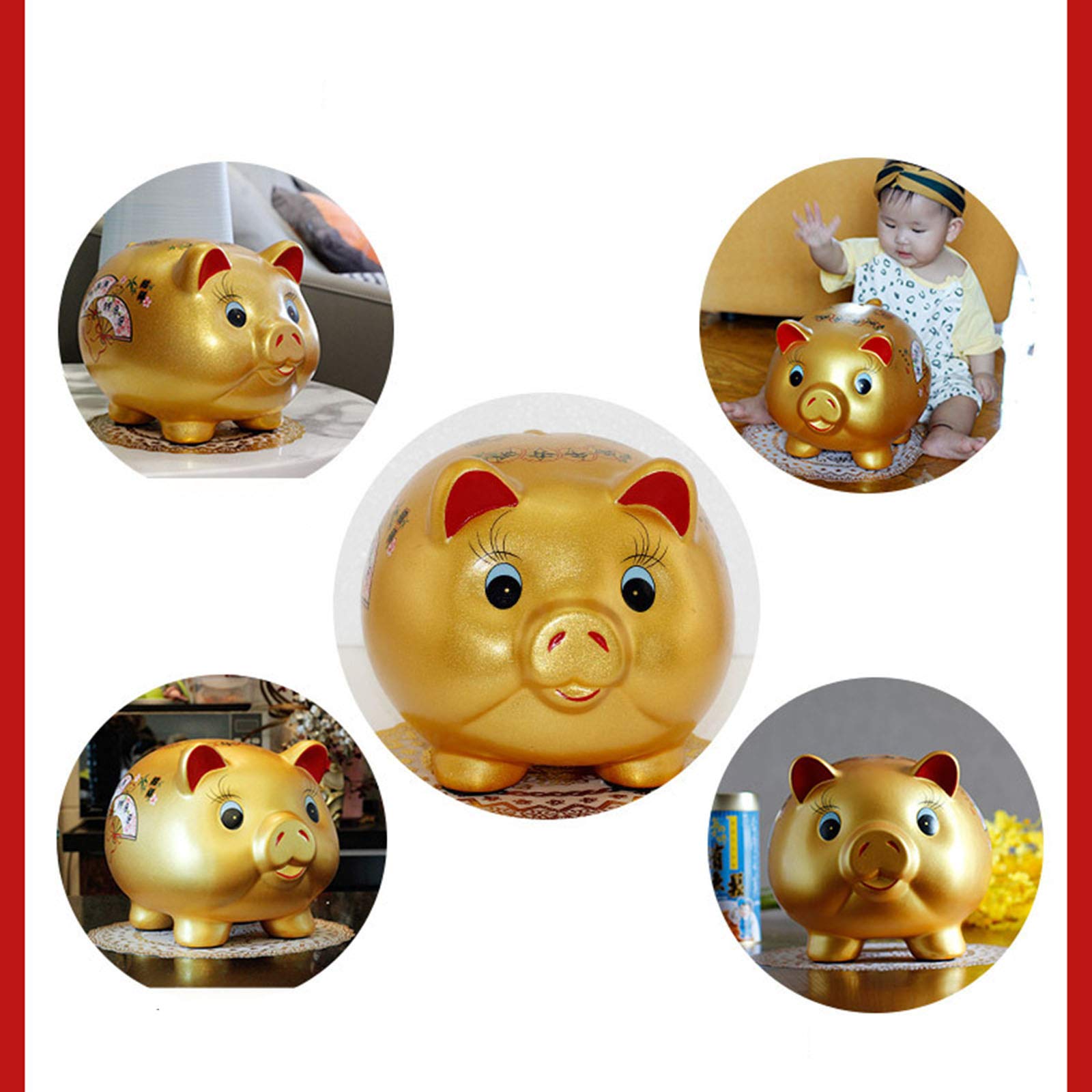 Amazon.co.jp: Golden Pig 貯金箱 セラミックコイン 貯金箱 貯金箱 子供や大人への富の贈り物をもたらす XXL (Mサイズ)  : おもちゃ