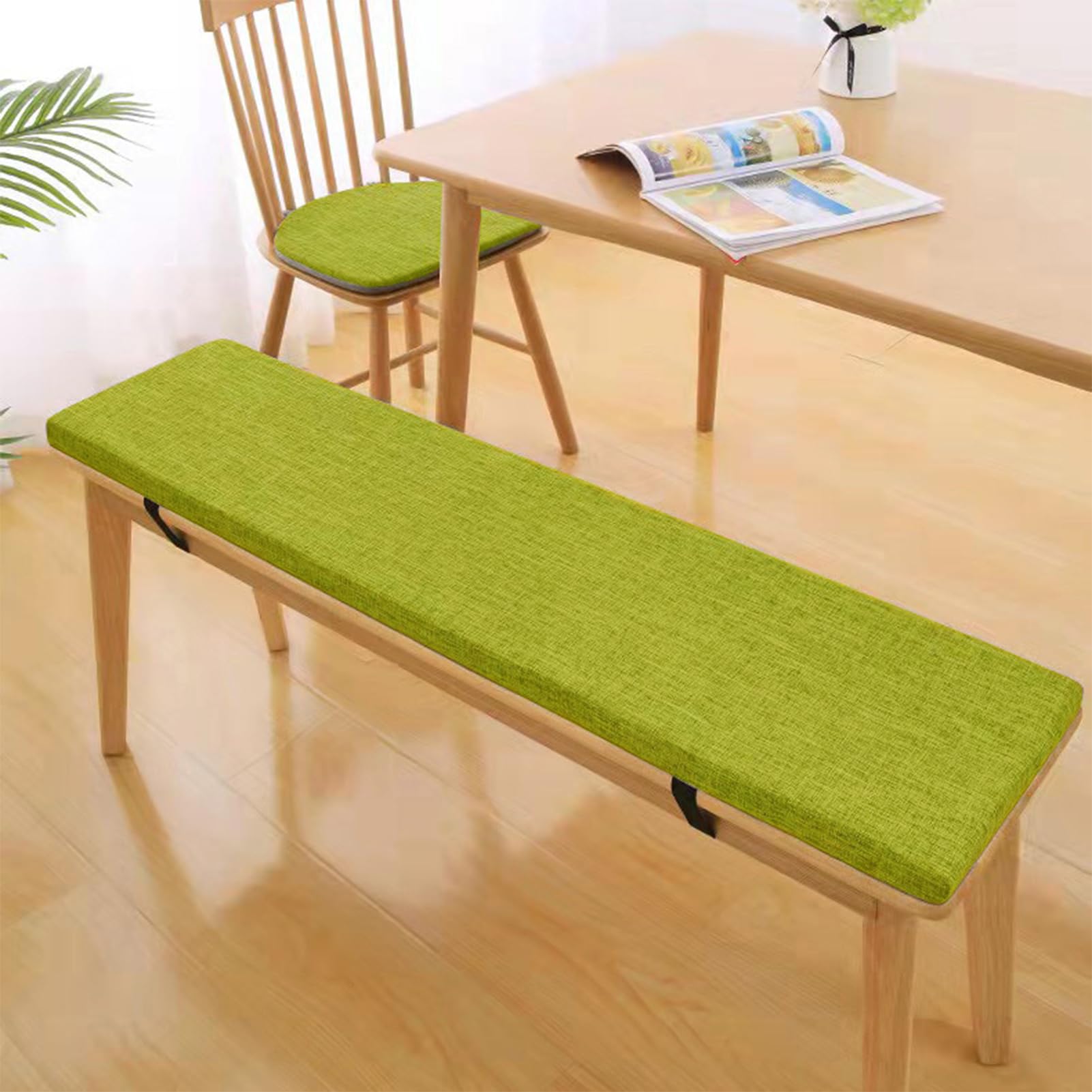cushion for window bench 200 * 50 * 3cm Removable Seat Pad cover，Linen, Non-Slip Pad for Shoe Bench Rack, Window, Piano, Dining