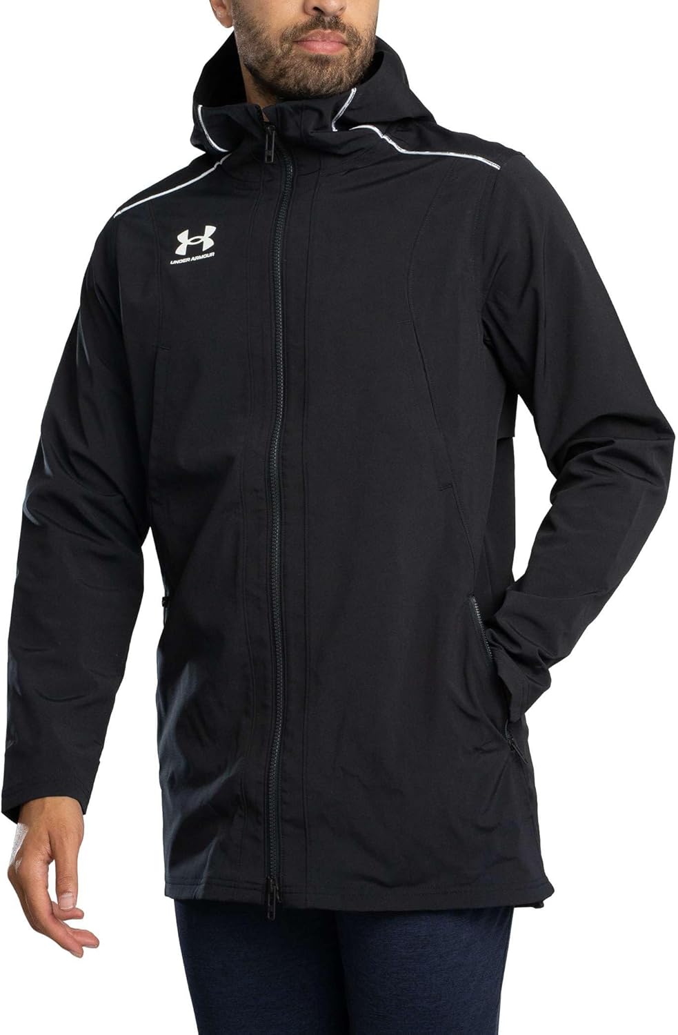 Under Armour Men's Challenger Pro Jacket, Black/White, L