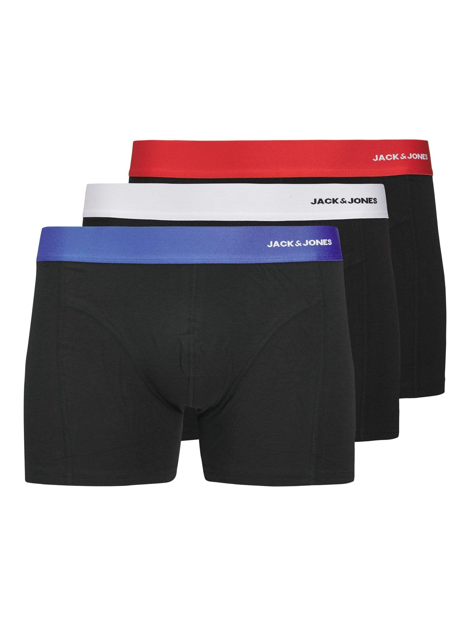 Jack & Jones Men's Black Jacnyjah Bamboo Trunks 3 Pack Sn, L (Pack Of 3), L