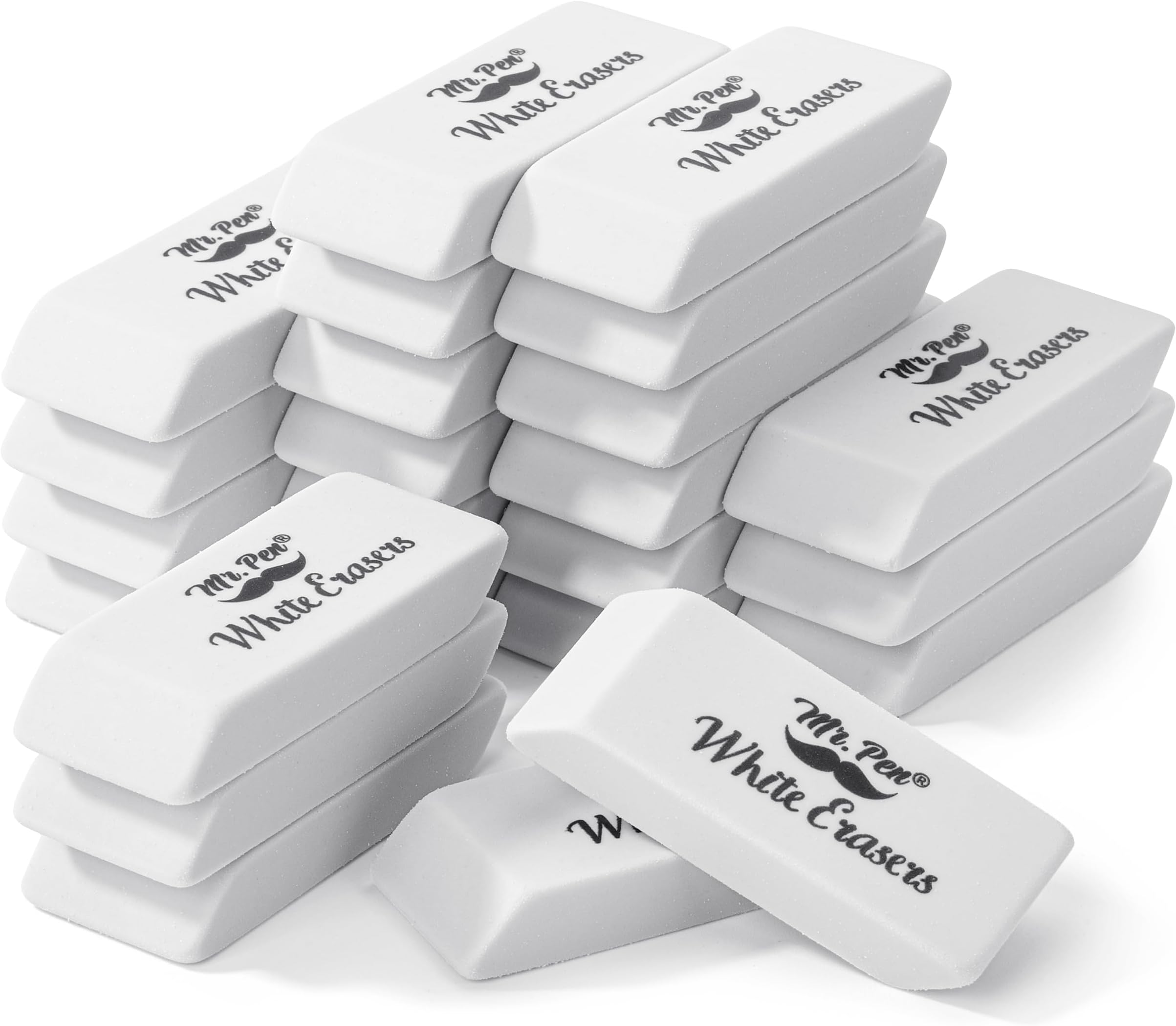 Mr. Pen- White Pencil Eraser, 24 Pack