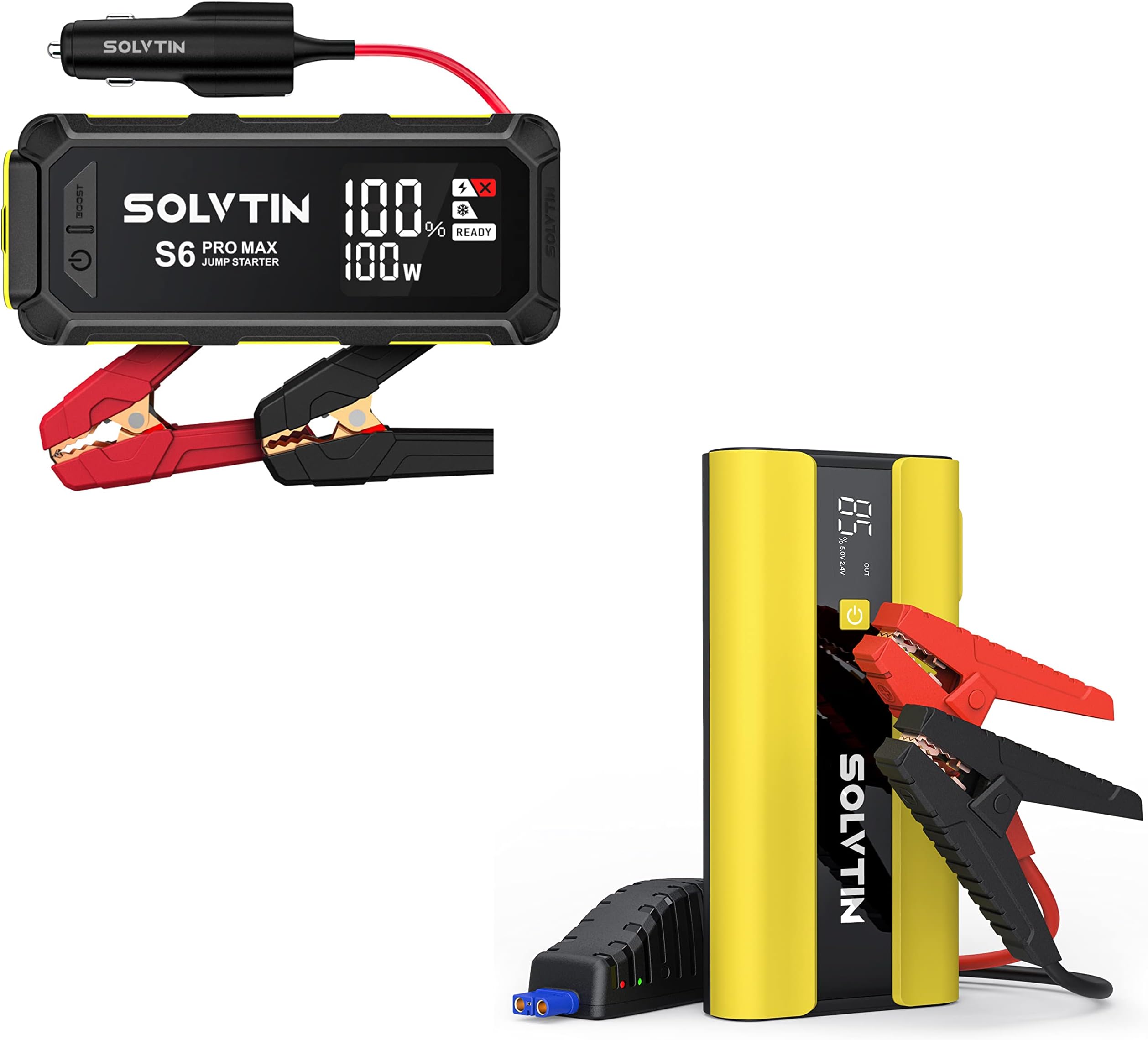 SOLVTIN S6 Pro 2000A Jump Starter with PD30W Bilateral Port & S6 Pro Max 3000A Jump Starter with PD100W Bilateral Port