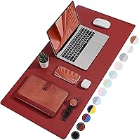 Vista 14 de TOWWI Tapete de escritorio de doble cara, gran tapete de escritorio, protector impermeable de mouse de cuero sintético, tapete de escritorio grande