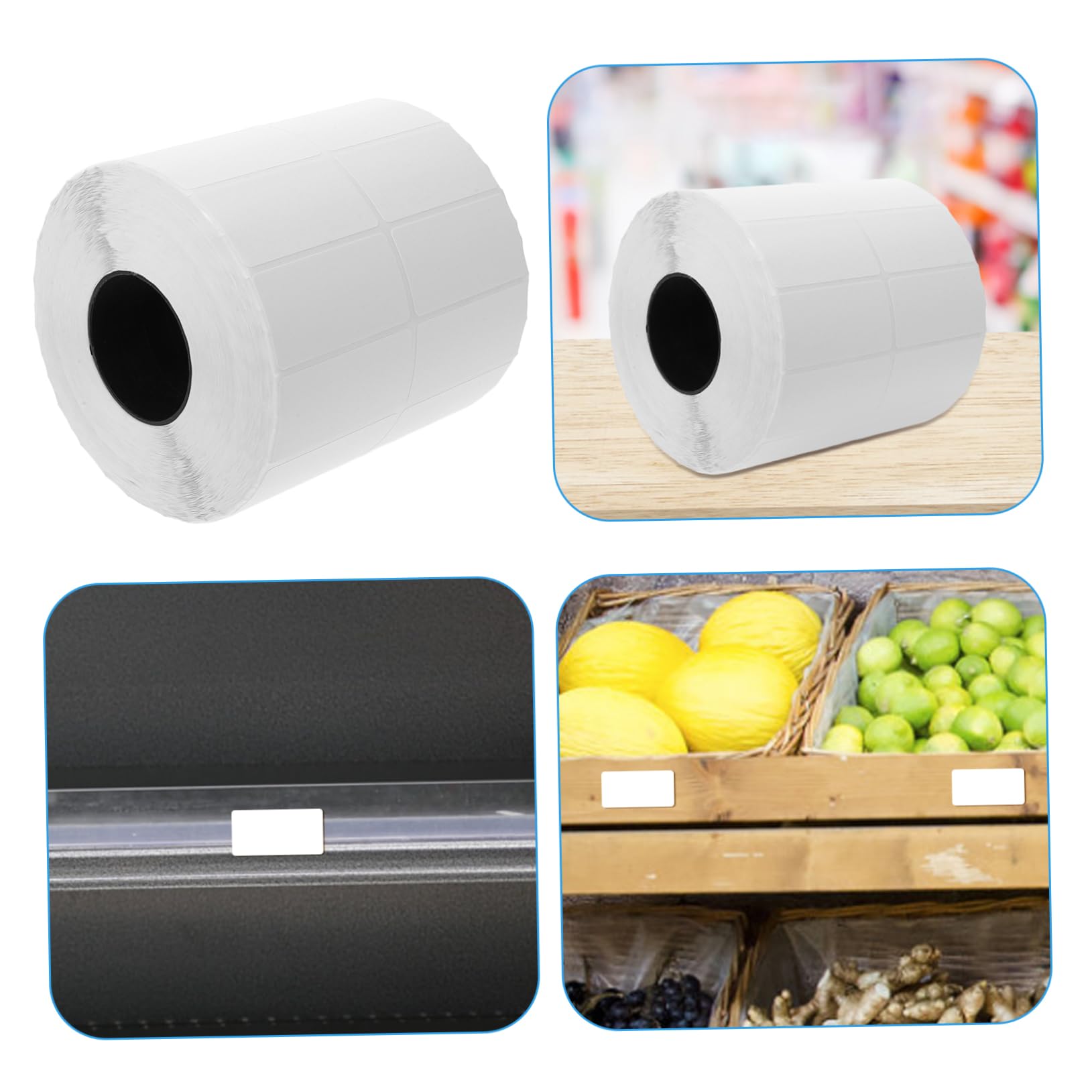UKCOCO Etichette Adesive Vuote per Marcatura Etichette per Dispensa e Alimenti Contenitori e Barattoli Rotolo in Carta Ramata Resistente Facili da Applicare e Scrivere