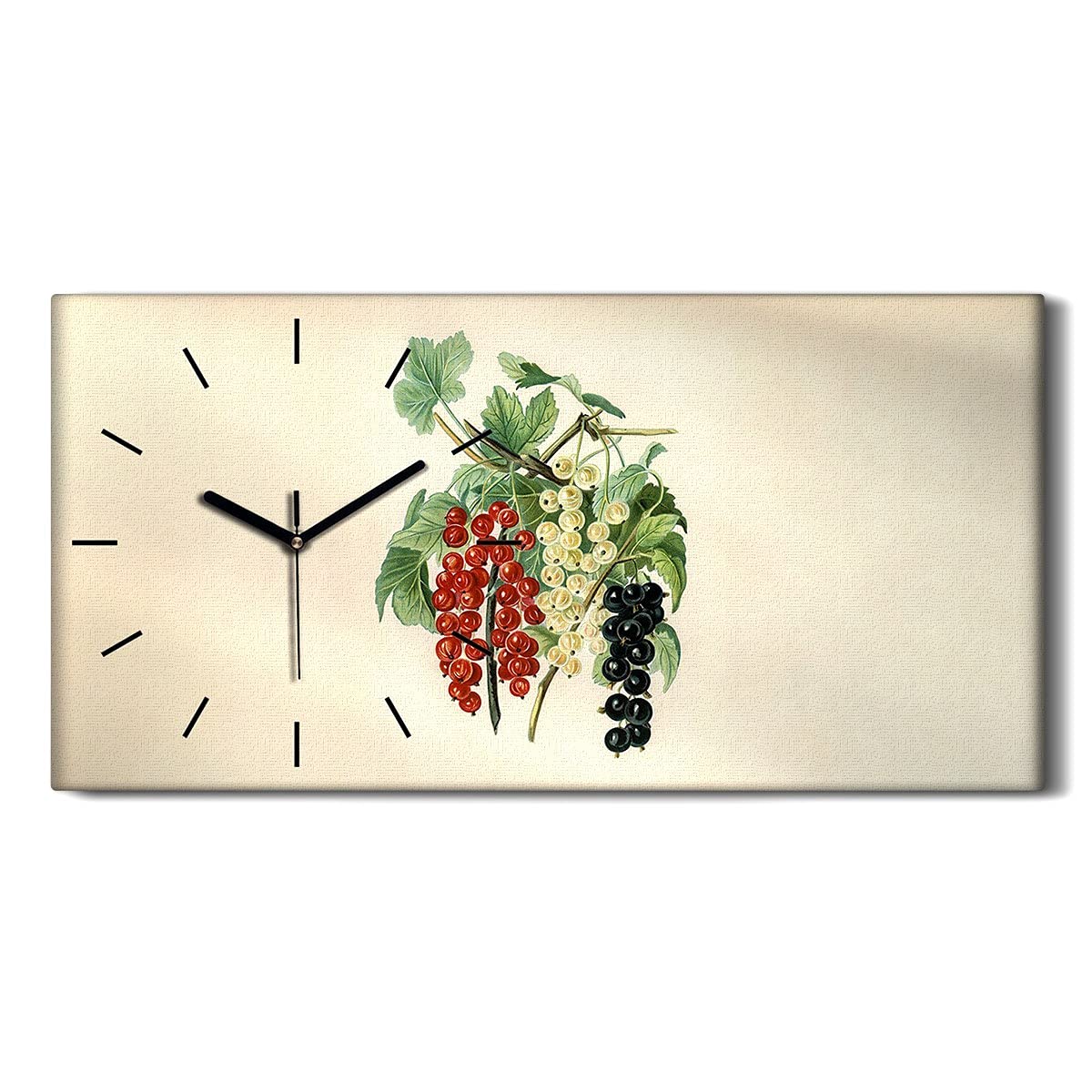 Horloge sur Toile Silencieuse pour Chambre et Salon Motif Branche de Fruits Zen
