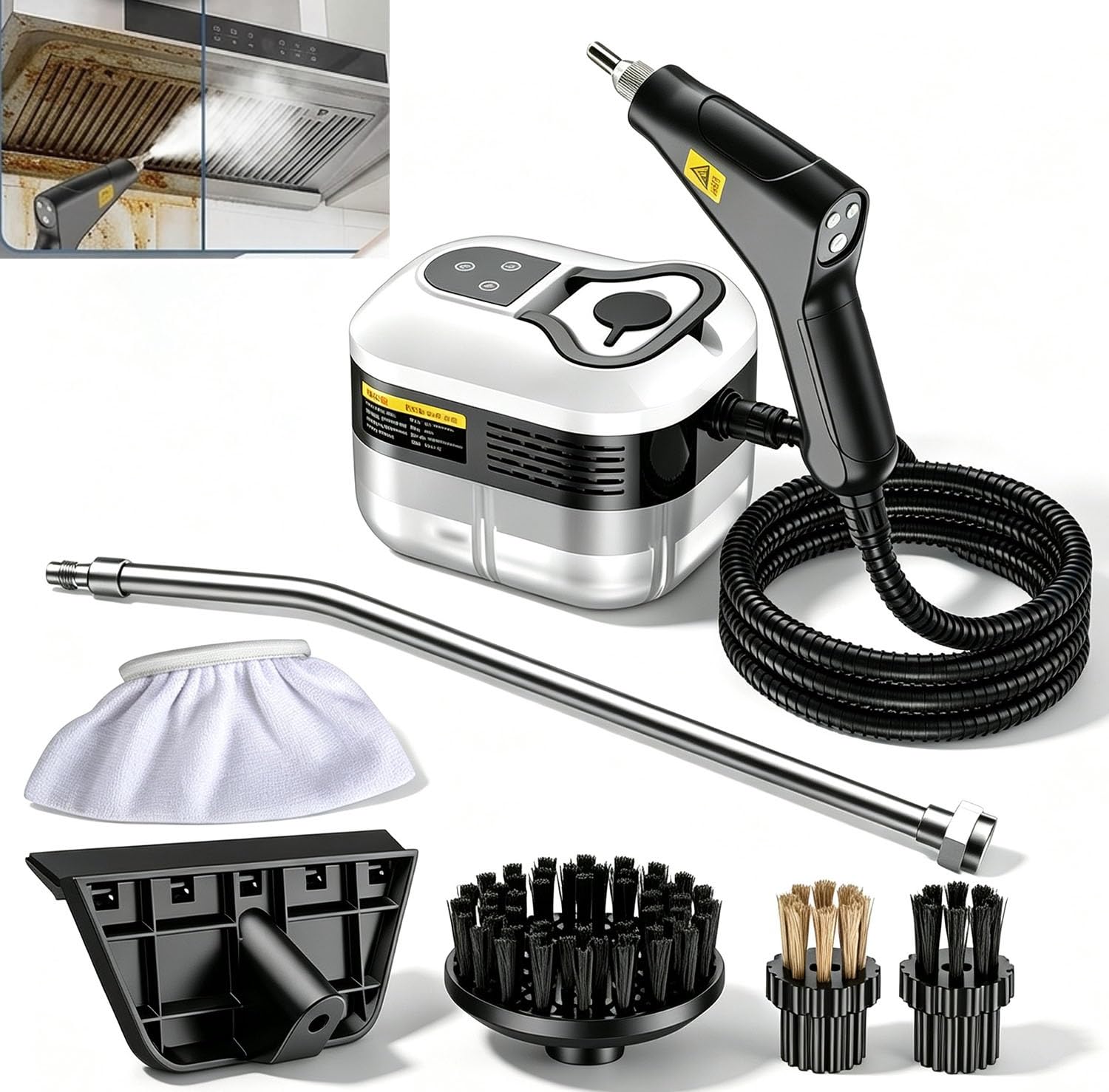 Limpiadores a vapor para el hogar, el automóvil y aires acondicionados | Depósito de agua grande de 1200 ml, para campanas extractoras de cocina, aires acondicionados y automóviles