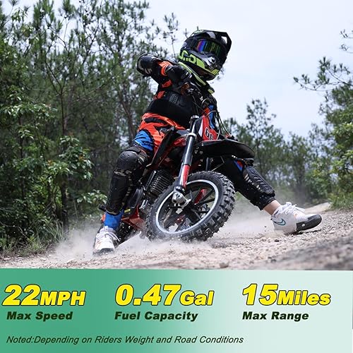 Miniatura 2 de X-PRO Hawk - Mini bicicleta de cross, motocicleta de gasolina de 4 tiempos! Bicicleta de pit 40CC, arranque manual, ruedas de 25 cm! (Rosa)