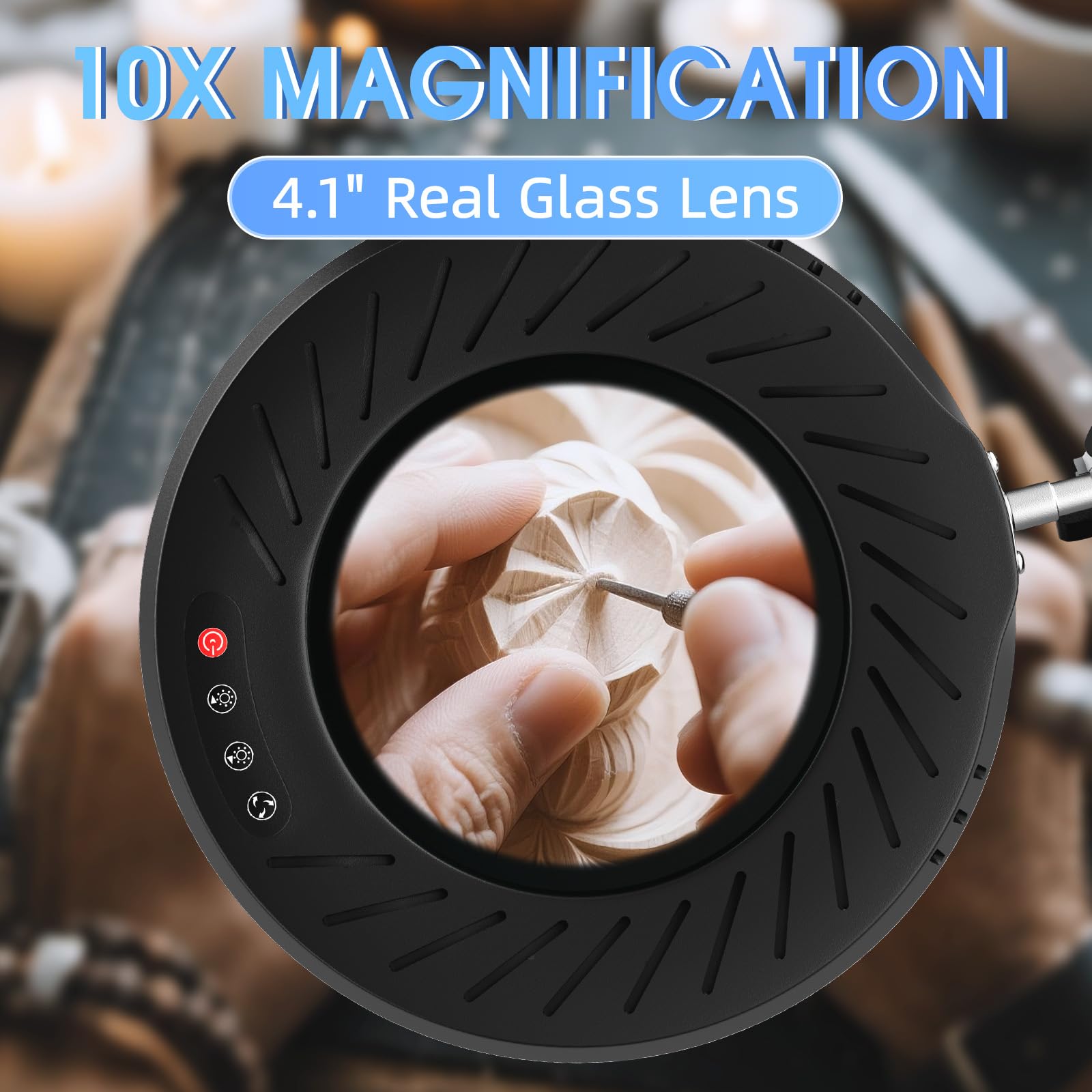 GABORISH 10 x staande loep met licht en standaard, 3-in-1