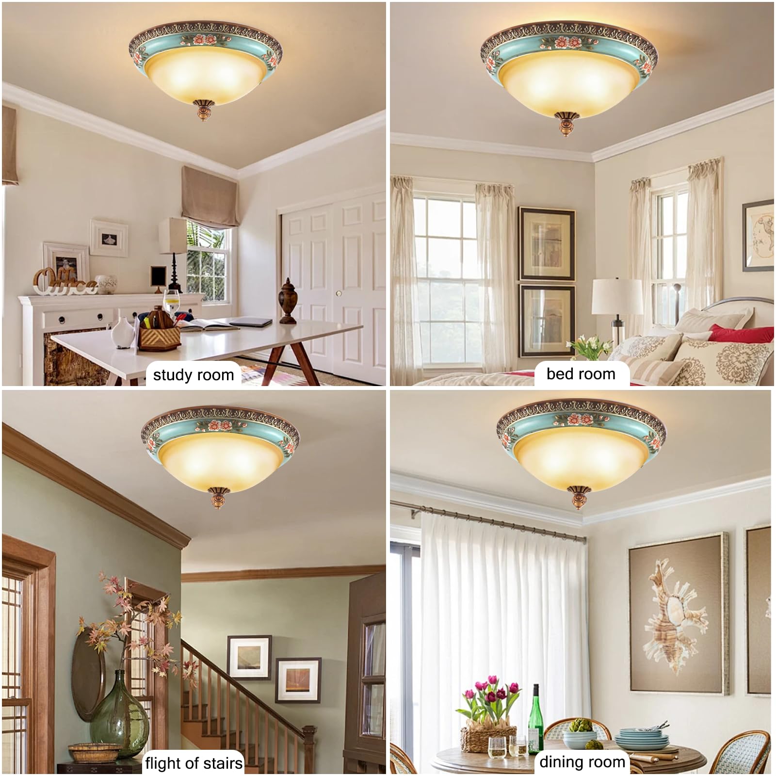 Deckenlampe Vintage Landhausstil, Ø 34cm, LED 24W, 3000-6000K