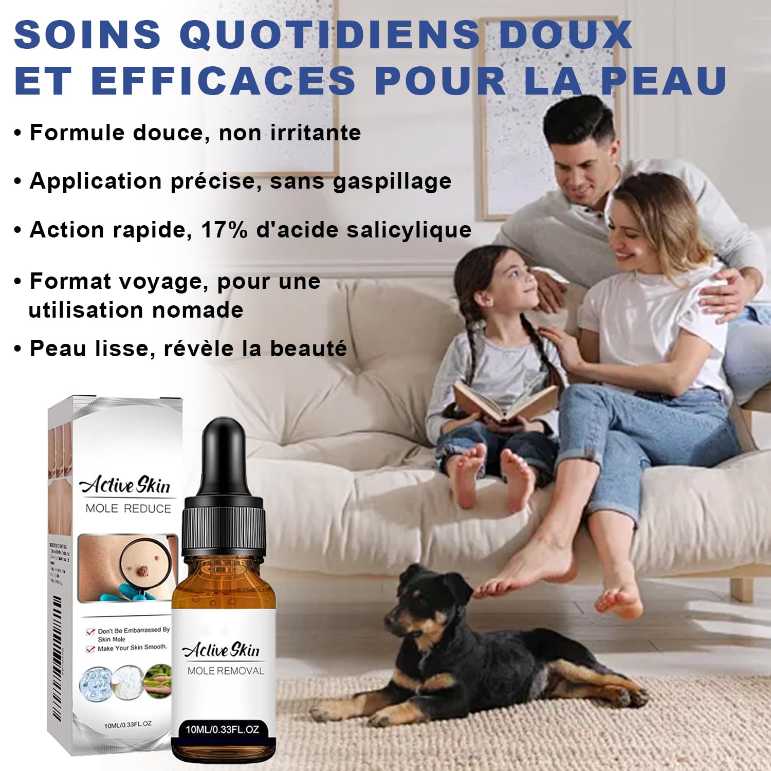 Action Enlèvement Des Acrochordons – Pipette Précision Visage & Corps | Élimination Ciblée des Verrues Plantaires, Vulgaire et Plates | Formule Douce à, Format Voyage(10ml)