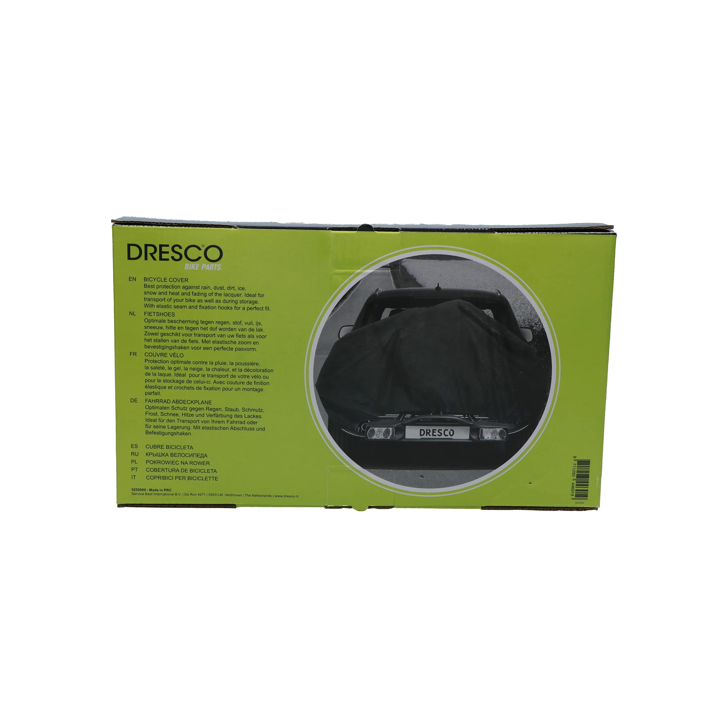 Dresco Fahrradabdeckung für 1 Fahrrad | Wasserdicht | 200x72x98cm | Für Fahrradträger und Lagerung