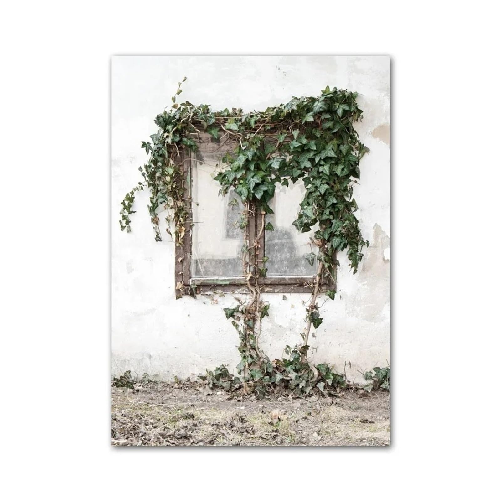Tableaux décoration murale moderne paysage nordique et plantes vertes toile 40x60cm