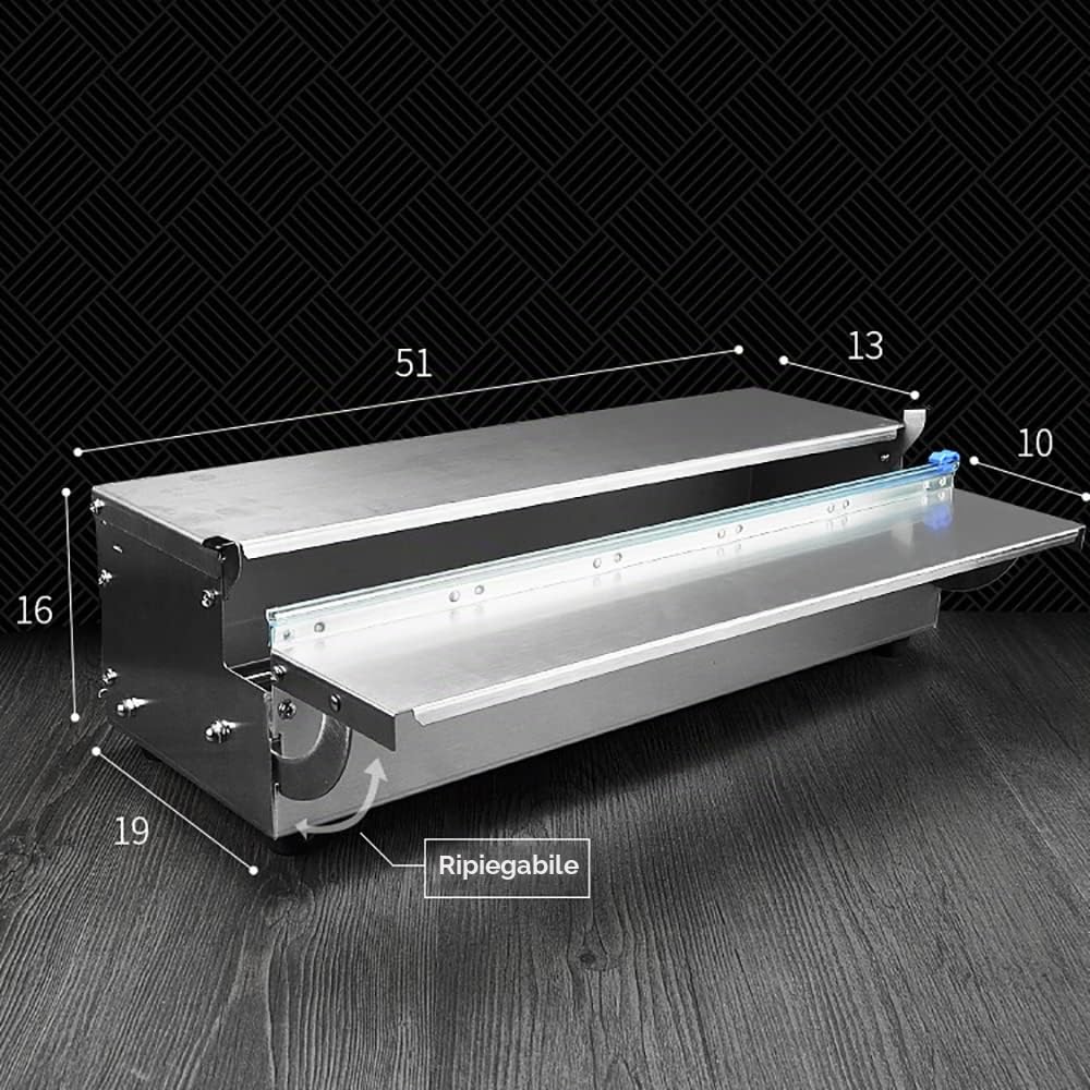Confezionatrice per Film per Alimenti Freschi 450 mm Con Taglierino, Avvolgitrice Per Pellicola Manuale,Macchina per Tagliare e Sigillare Pellicola per Carne Verdura Frutta