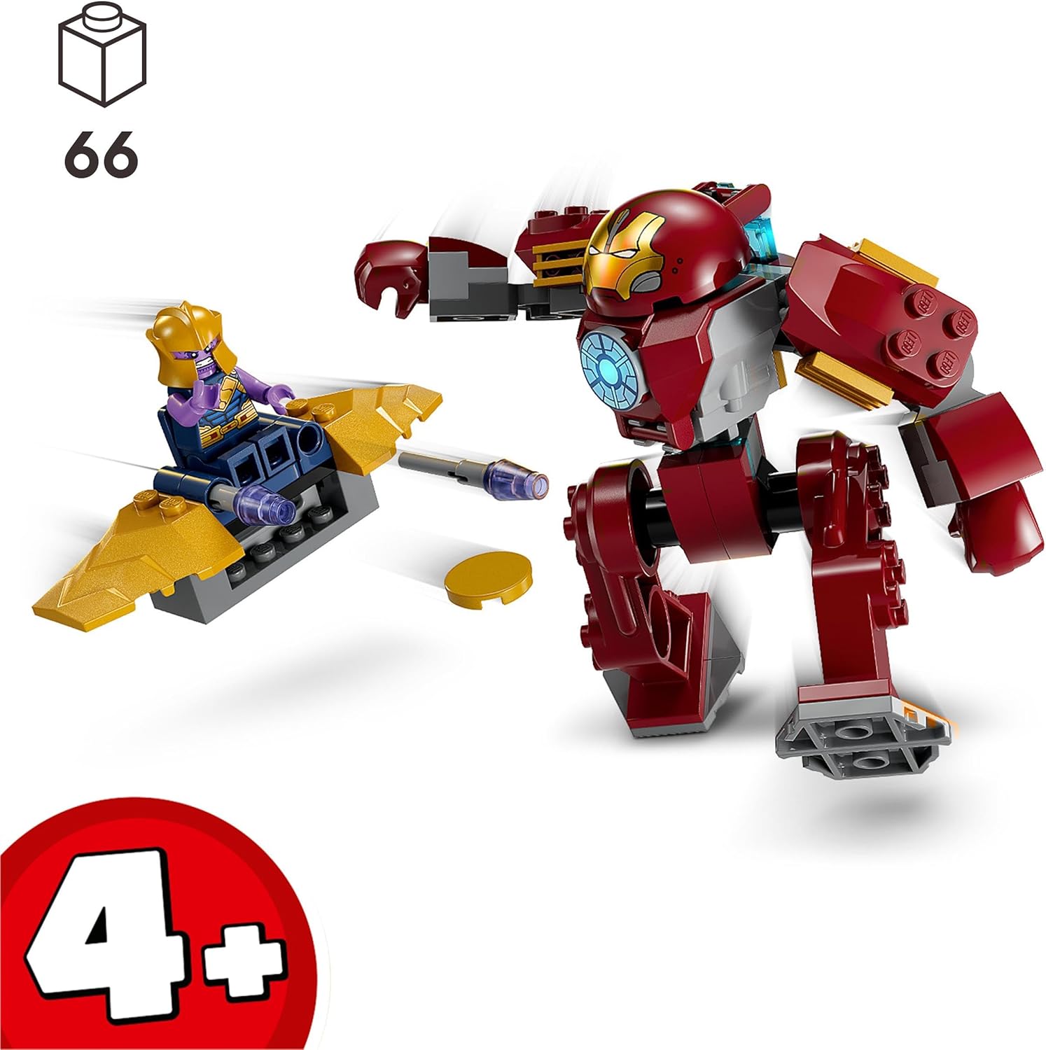 Lego 76263 Marvel Iron Man Hulkbuster vs. Thanos Set for Children from 4 Years, Superhero Action Based on Avengers: Infinity War, with Buildable Action Figure, Toy Plane and 2 Mini Figures
