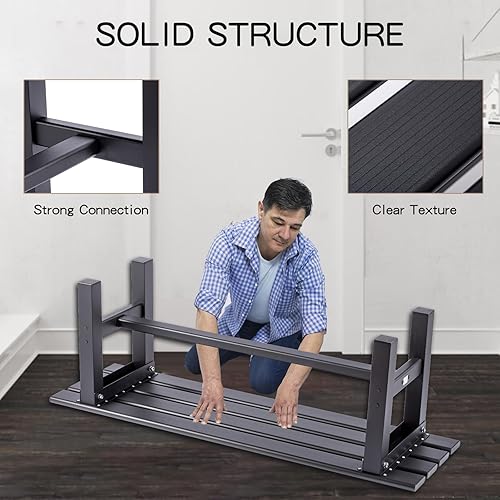 Miniatura 8 de TECSPACE Banco de aluminio de 47 pulgadas para exteriores, resistente a la intemperie, sin espalda, capacidad de carga de 330 libras, banco de