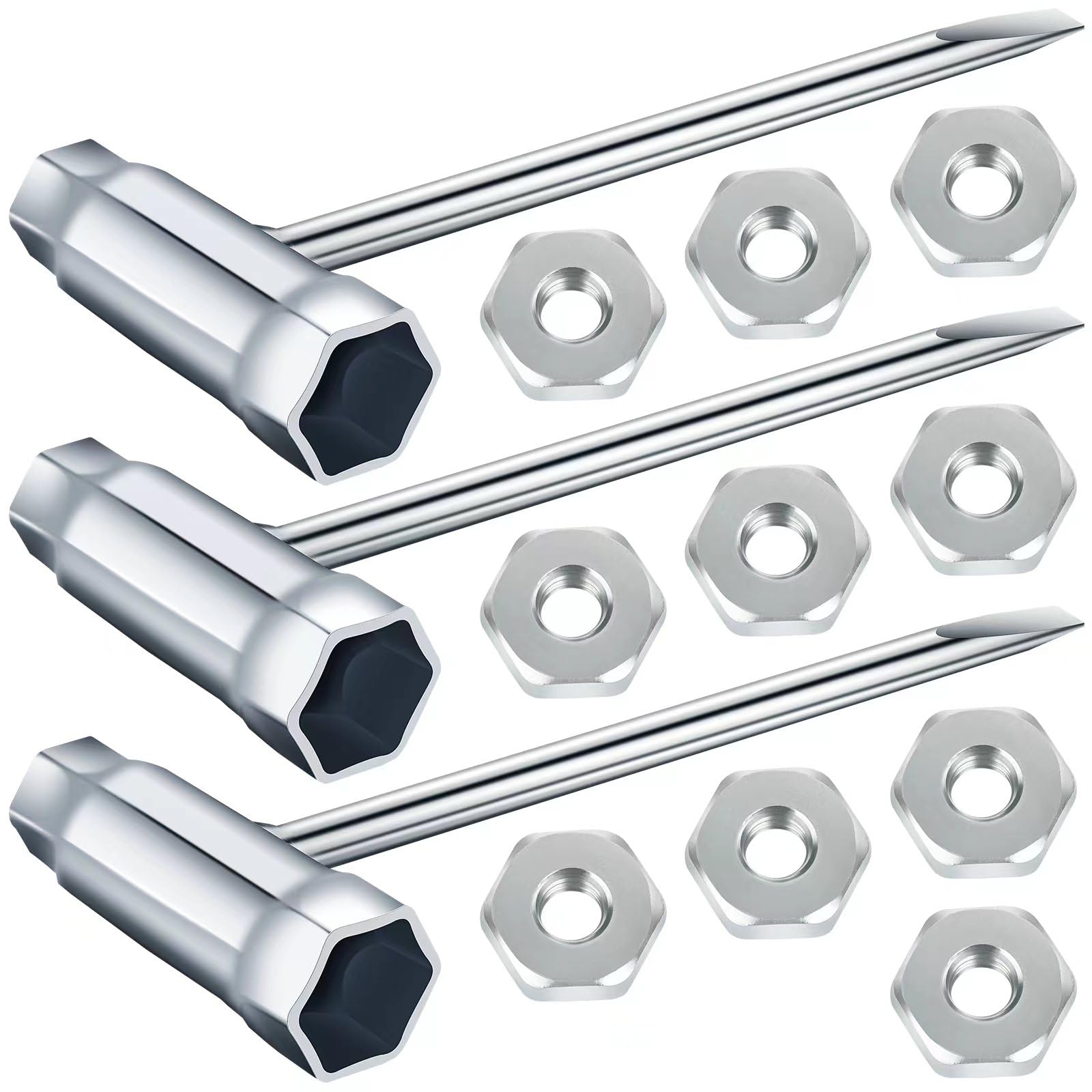 3 llaves de motosierra de 13 x 19 mm con 10 tuercas de barra de repuesto para motosierra Stihl para tuerca de barra de repuesto para Stihl