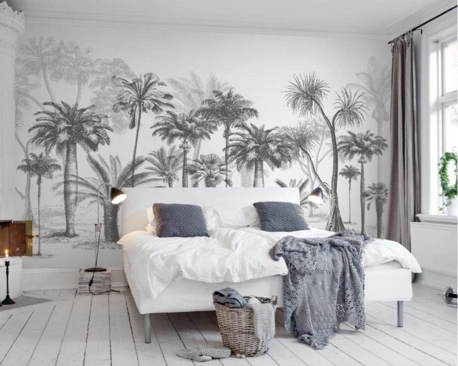Papier peint mural 3d bois gris pour rénover un mur abîmé de chambre rapidement