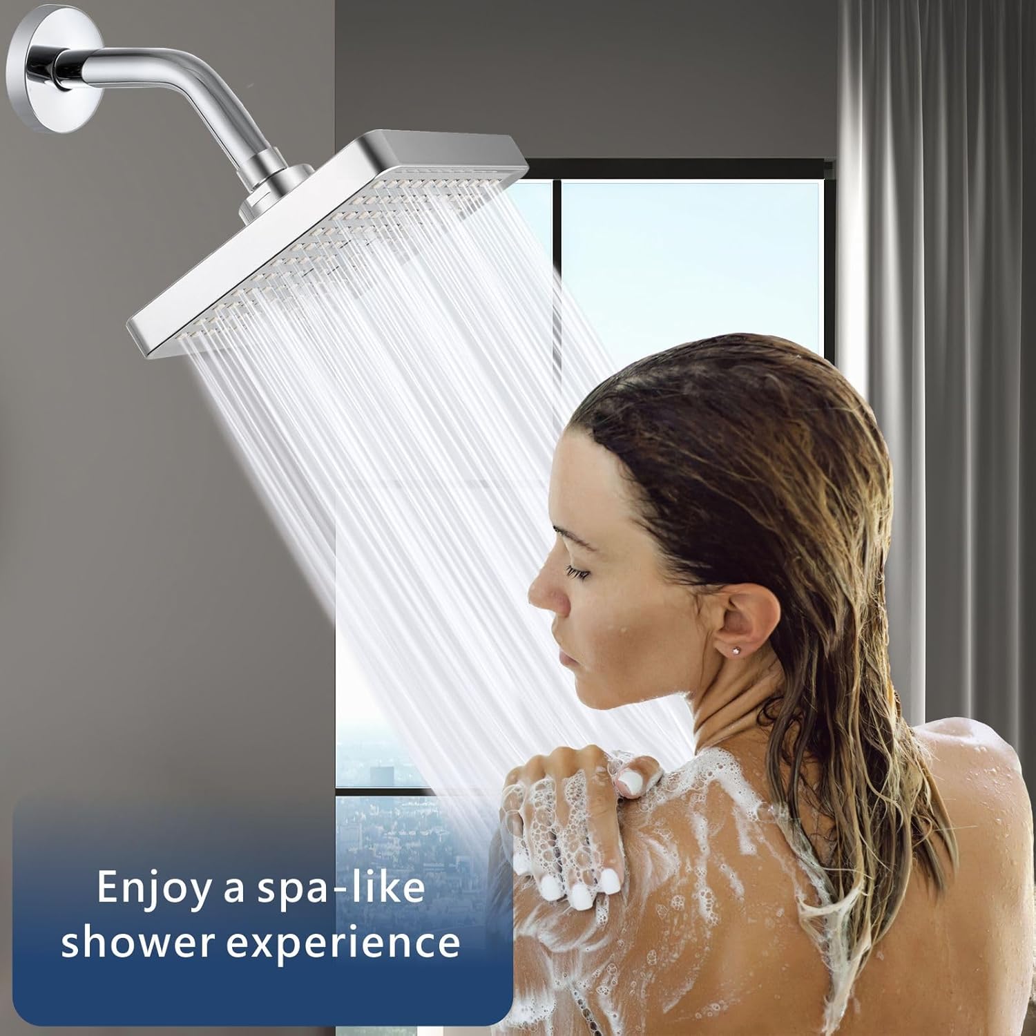 High Prure Rain Shower Head, High Flow Prure Boosting Adjustable