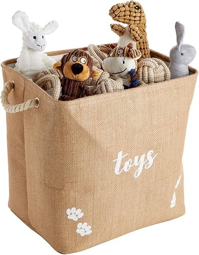 Miniatura 4 de Juvale Cesta plegable de juguetes para perros, 15 x 12 x 14 pulgadas, contenedor de almacenamiento con asas, cesta de almacenamiento duradera para