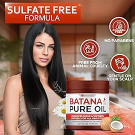 Batana Oil - Pure, Unrefined and Cold Pressed - Volumizing Hair Treatment for Women and Men - Hydrating Nourishment for Dry, Broken and Brittle Split Ends - Deep Hydration and Moisture Hair Mask