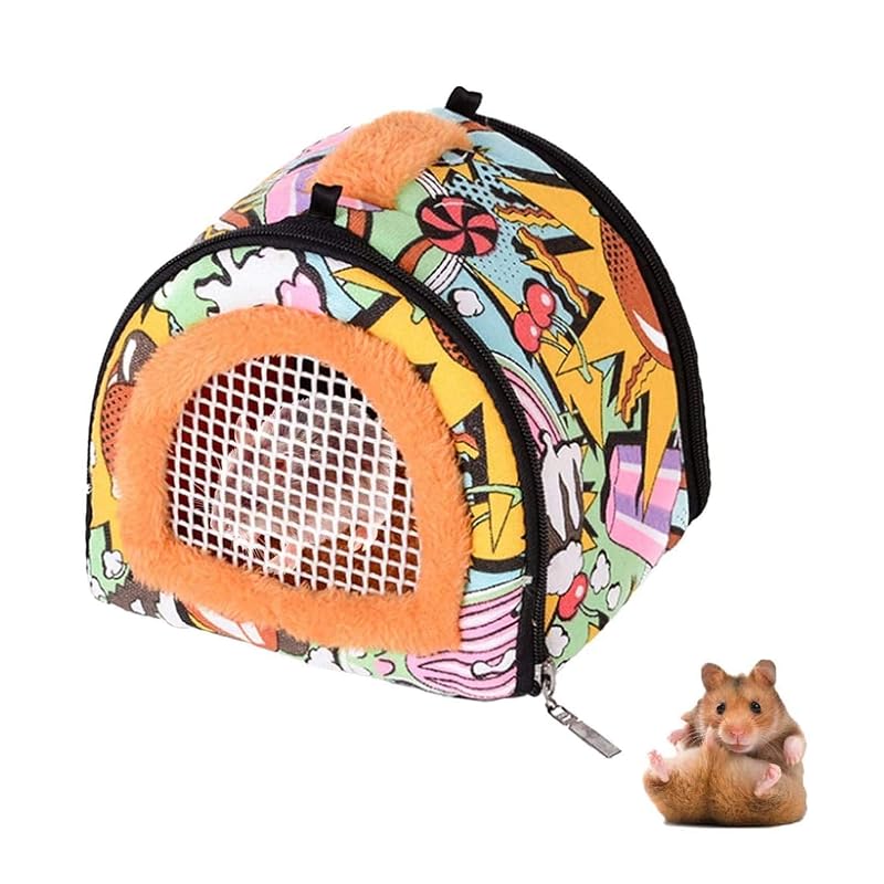 Bolsa Transportadora para Hamsters e Pequenos Animais Hamiledyi com Tela Respirável e Alça Removível