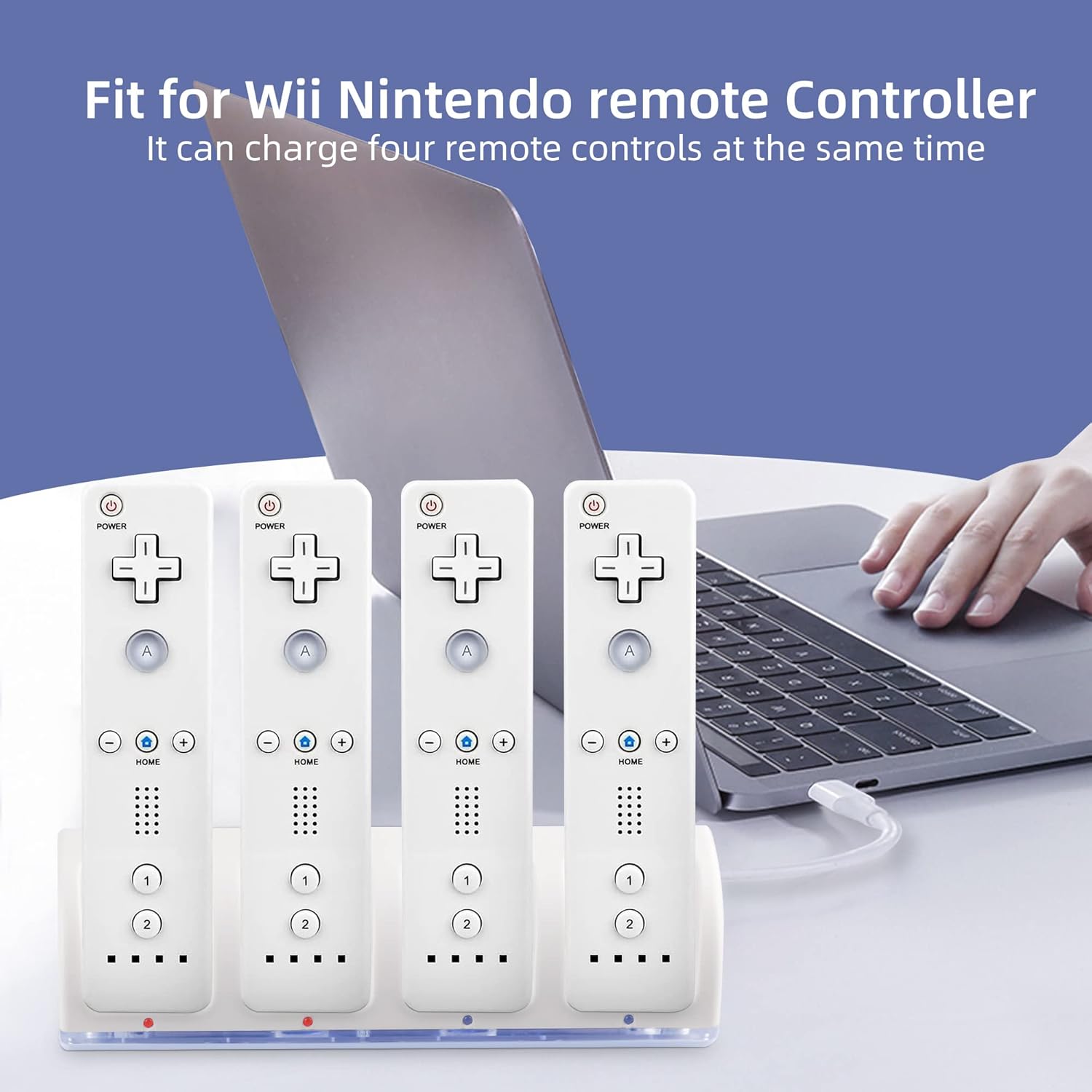 Xahpower Games Accessories Bundle for Wii, 1 Pack Sensor Bar for Wii/Wii U and 4-in-1 Charging Station for Nintendo Wii/Wii U Remote Controller