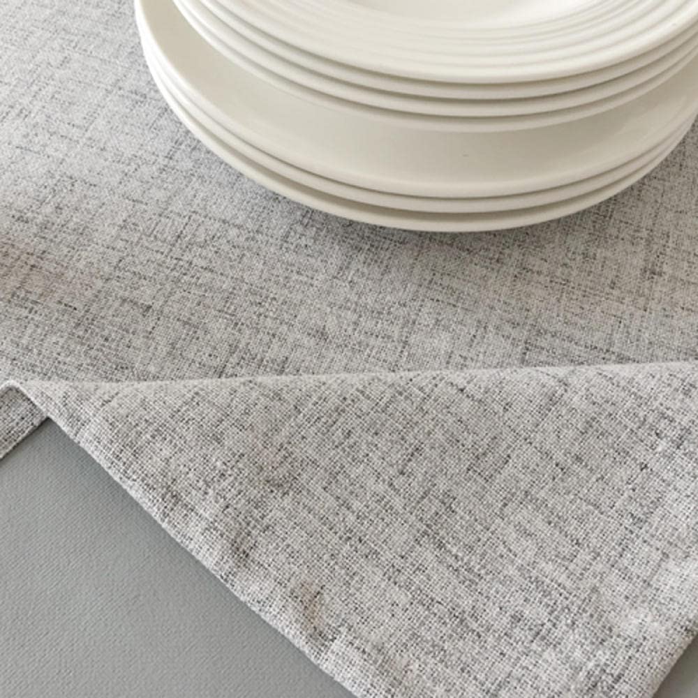 Manteles Mesa Antimanchas Impermeable Algodón Lino Color Liso Nórdico Moderno para Cocina Comedor Verde Oscuro 130 × 220cm