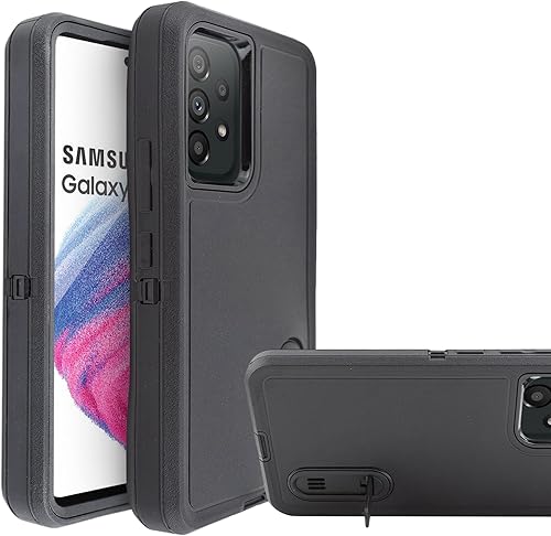SM-A536U - Funda compatible con Samsung Galaxy A53 5G SM-A536U con protector de pantalla, prueba de caídas de grado militar, parte trasera dura mate