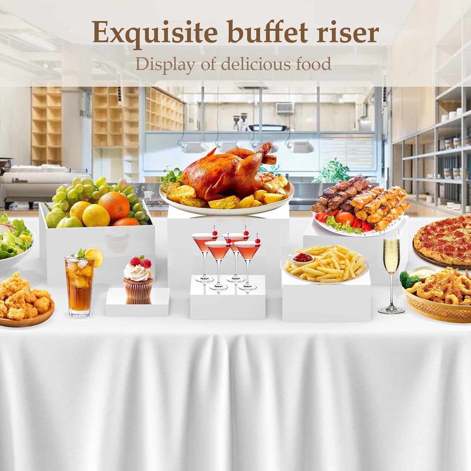Acrylic Riser with 6 Pack Buffet Risers
