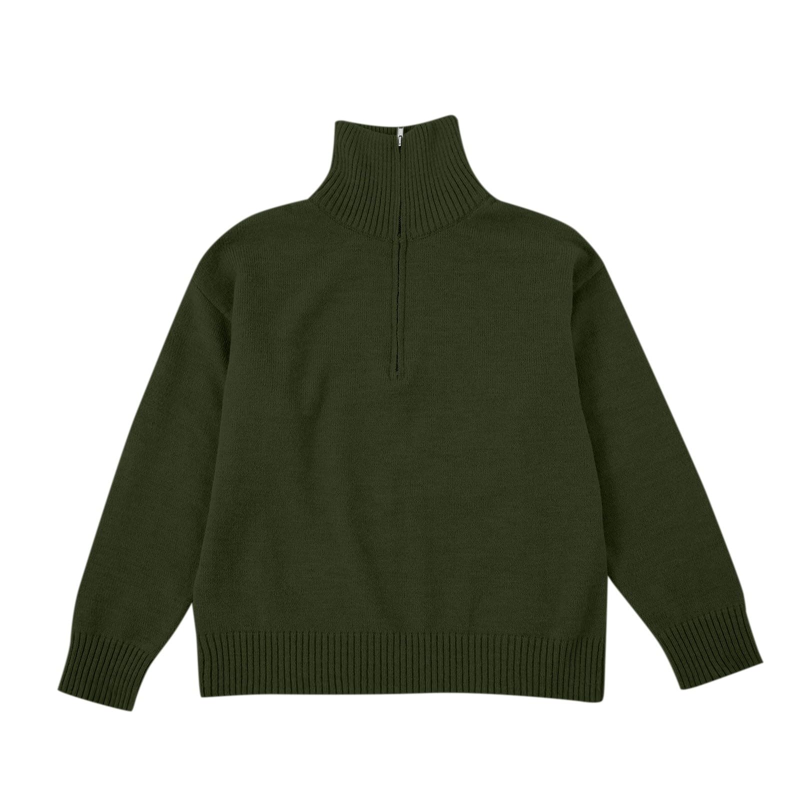 Pull Col Camionneur Femme Hiver Chaud Tricoté Pulls Chic et Élégant Pullover Décontracté Asymetrique Manches Longue Sweat Tunique Automne Sweatshirts Casual Hauts