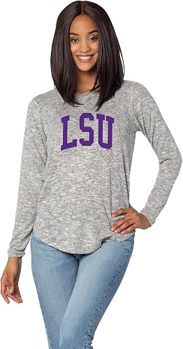 UG Apparel Women’s Standard Comfort Zone Top – Heather Grey, Small – Soft Fleece Game Day Pullover With NCAA Licensed Print - View #13