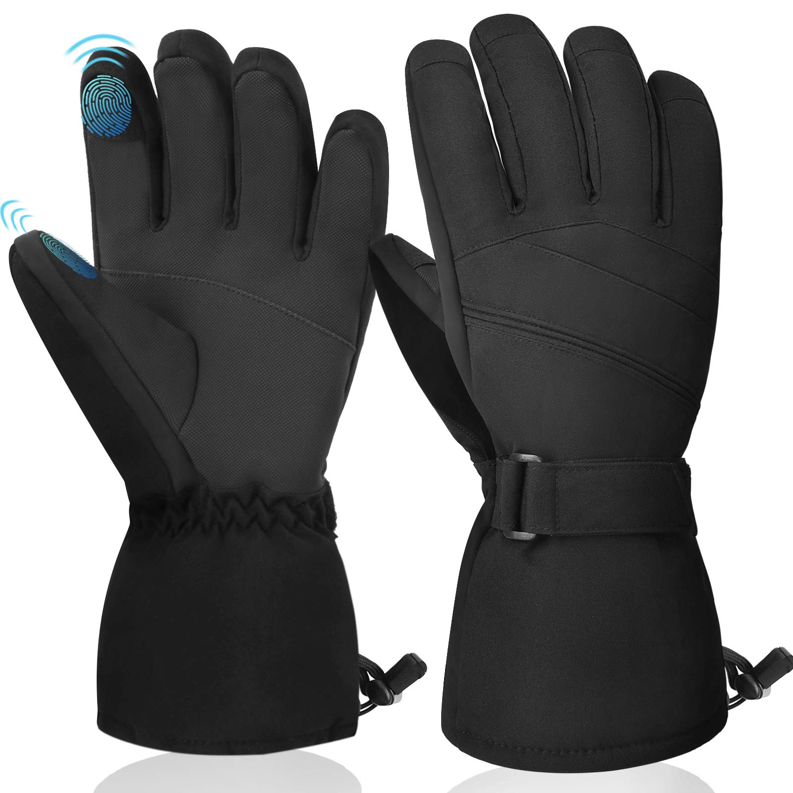 HiCoolSki Gloves, Snow Gloves Waterproof Thermal Touchscreen Gloves for Women Men Cold Weather Snowboard Gloves