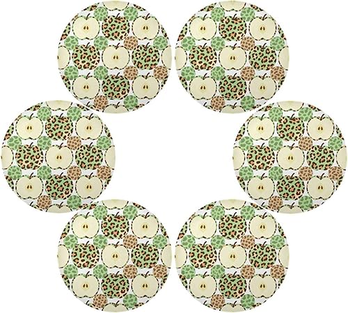 Miniatura 3 de Green Leopard Fruits Table placemats Round Spring placemats for Dining Table Set of 4 15x15 in individuales para comedor