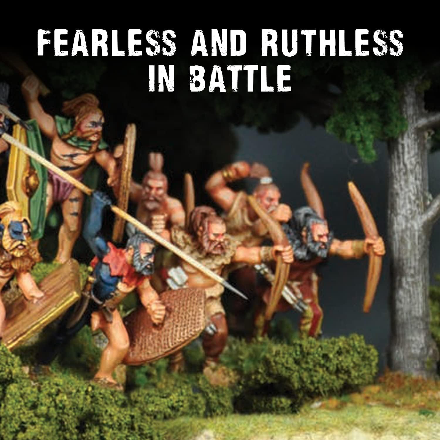 Wargames Delivered - Warlord Games SPQR - Gaul - Tribesmen Archers. 28mm Miniatures Base, Roman and Greek Military Legion Miniatures for Miniature Wargames, and Roman War Games