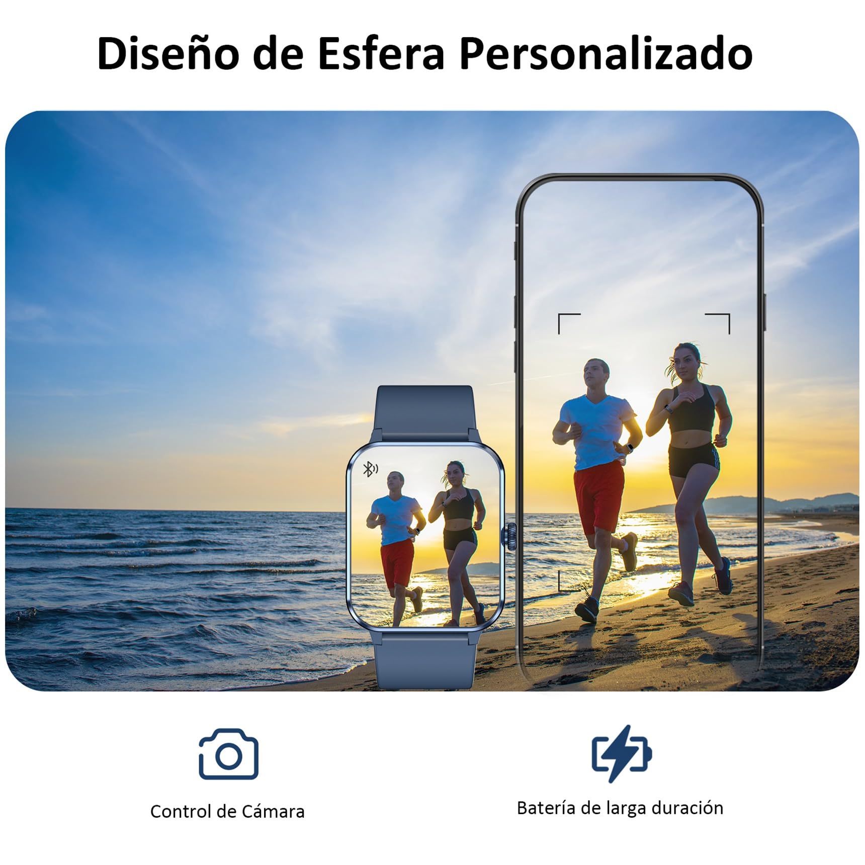 Blackview Smartwatch Hombre (Realizar/Recibir Llamadas), 1.85" Reloj Inteligente Hombre - Pulsómetro/Oxímetro/Sueño, Whatsapp Mensajes, Pulsera Actividad - 100 Modos Deportivos, Podómetro, Android iOS