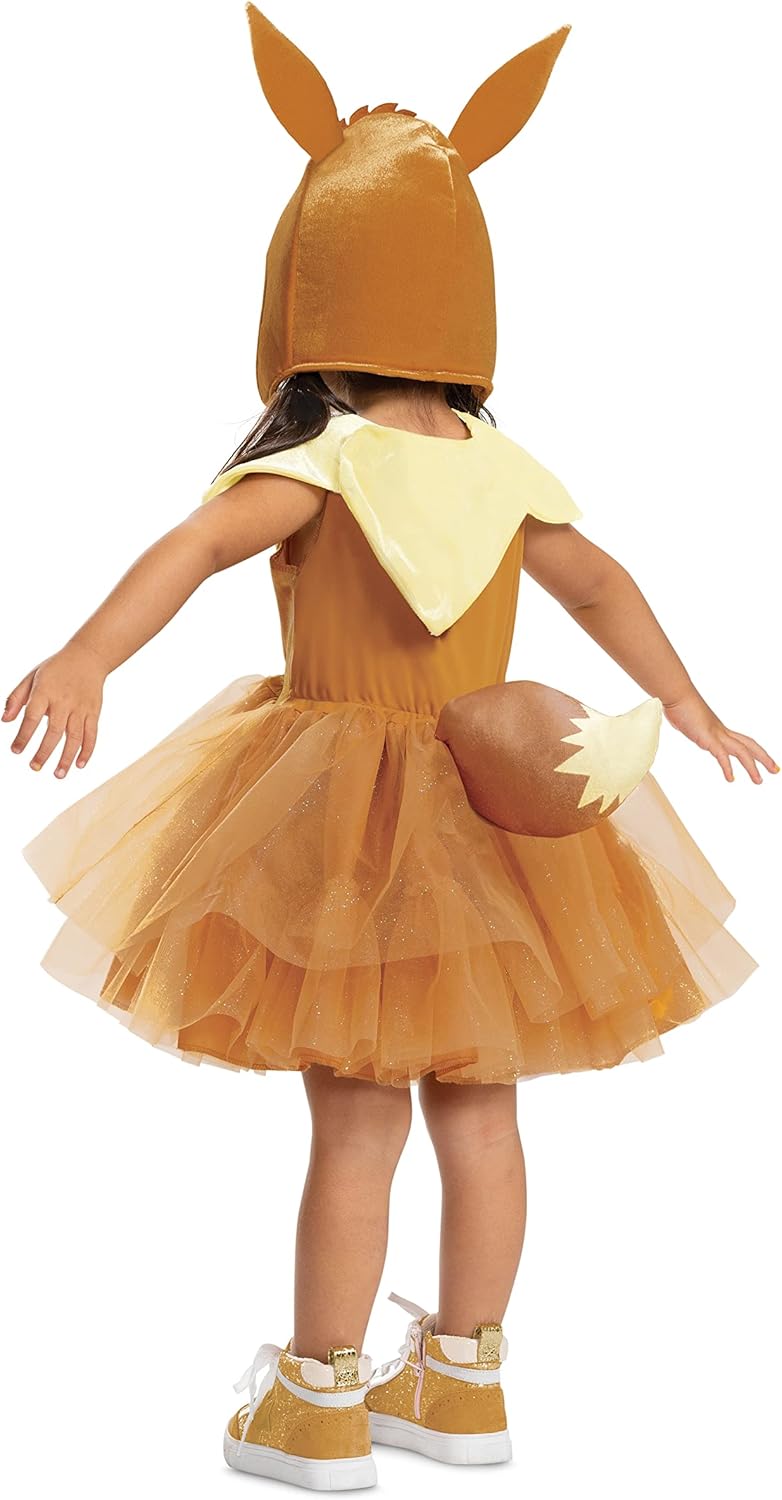 Eevee Costume Tutu, Official Pokemon Toddler Costume Dress and Headpiece