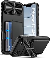 Vista 72 de ATATOO Funda tipo cartera para iPhone 16 con tarjetero (almacena 3-5 tarjetas) [bloqueo RFID] y funda deslizante para cámara, protección de grado