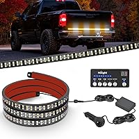 Vista 21 de Nilight - Tira de luz LED para plataforma trasera de 30 pulgadas de UTV, 204 LED, luces de freno ámbar, luces intermitentes rojas, compatible