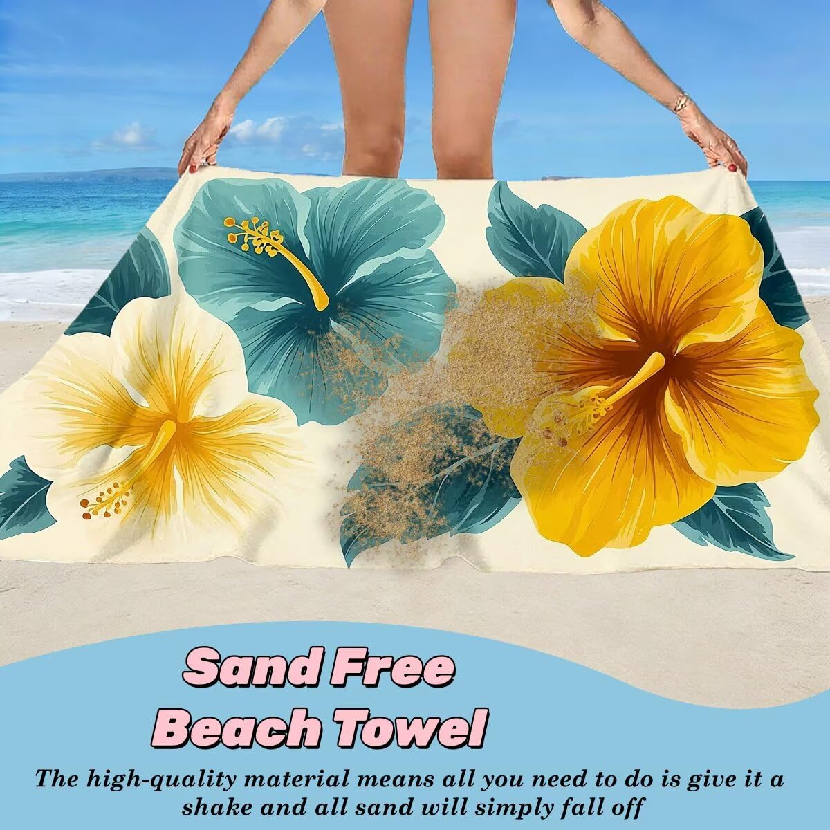 Toalla Playa 80x160 cm, Toalla Gimnasio Microfibra Secado Rapido, Juego de 2 Antiarena Toallas de Playa, Ligera Compacta Toallas Microfibra Grande para Viaje, Regalo Hombre Regalo Mujer (Flor) -5065