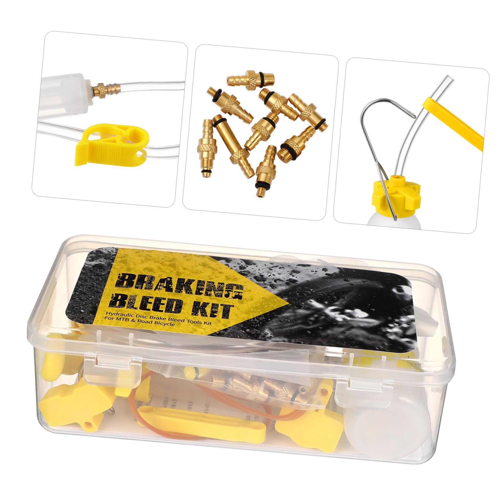 Kit de Purga y de Frenos Hidráulicos para Bicicleta de con Inyector de Aceite Mineral y Conectores Múltiples Herramienta de y Reparación Compatible con Sistemas de Freno y