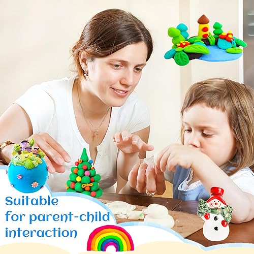 Miniatura 6 de Paquete de 50 arcillas de espuma blanca al aire seco, arcillas moldeables suaves y ligeras de 21 onzas con 3 cuchillos para esculpir para niños,