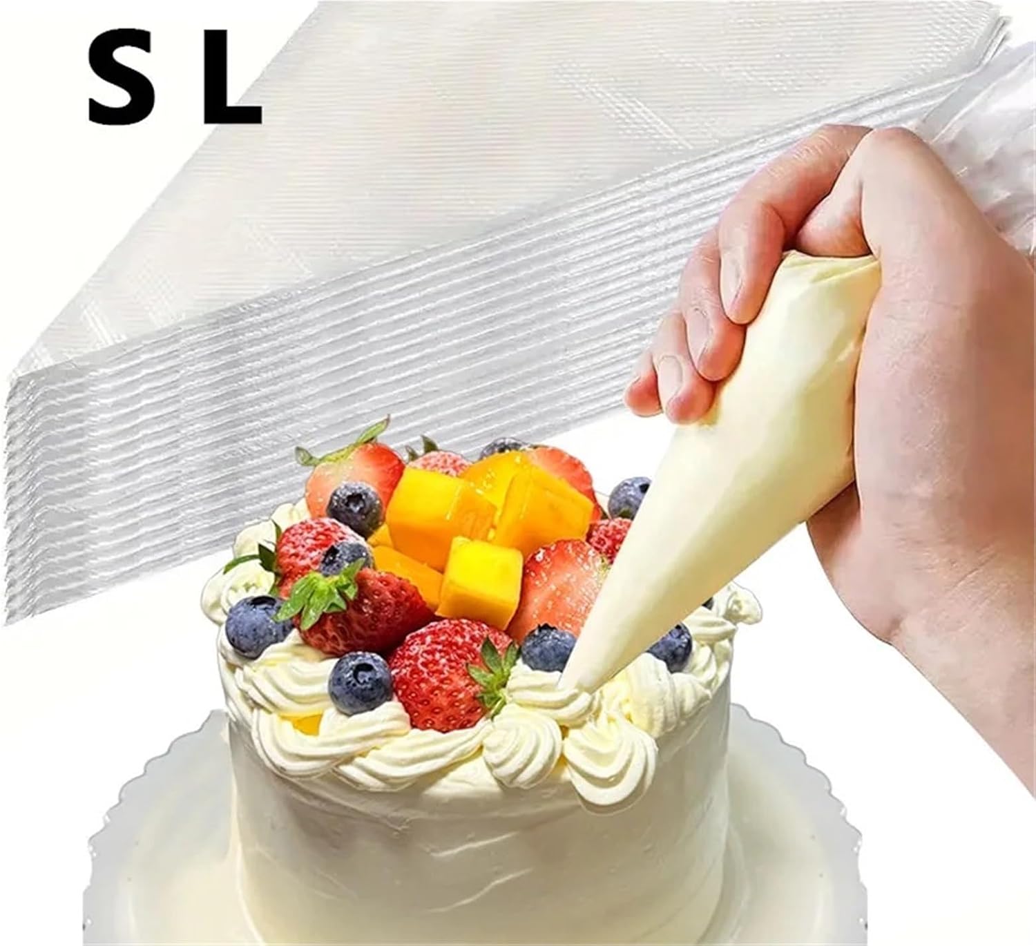 Disposable Piping Bags 600/1200PCS Disposable Piping Bag Cake Decorating Bags Birthday Party Wedding Christmas(L-1000PCS)