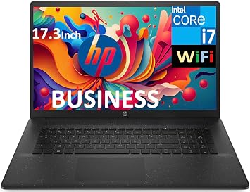 HP 17t-cn200 Business Laptop 17.3" HD+ Display Intel i7-1255U, 16GB DDR4, 512GB PCIe SSD, Intel Iris Xe, WiFi 5, Webcam, Bluetooth 5.1, Win 11 Pro