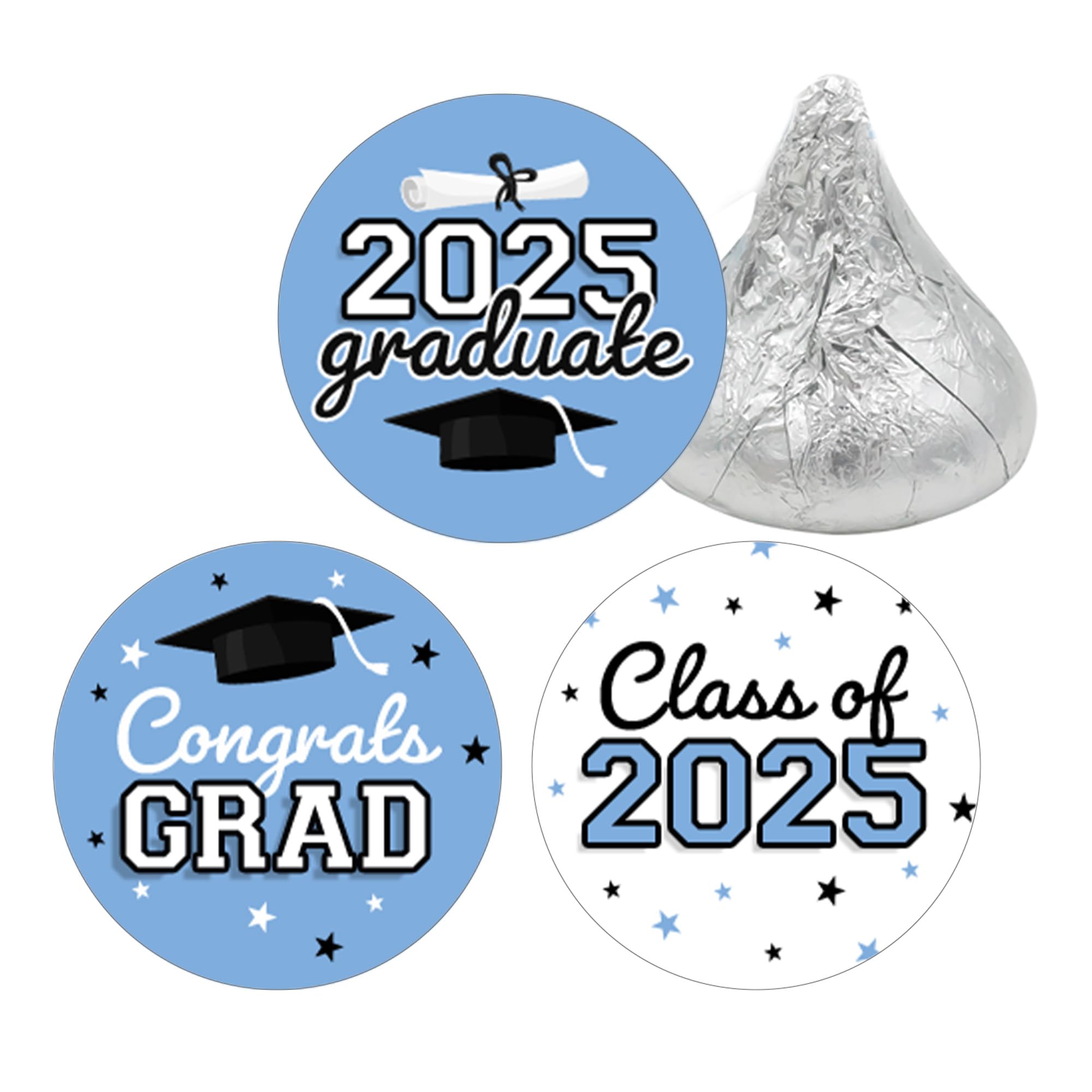 Amazon.com: DISTINCTIVS Powder Blue Graduation Party Favors Stickers ...