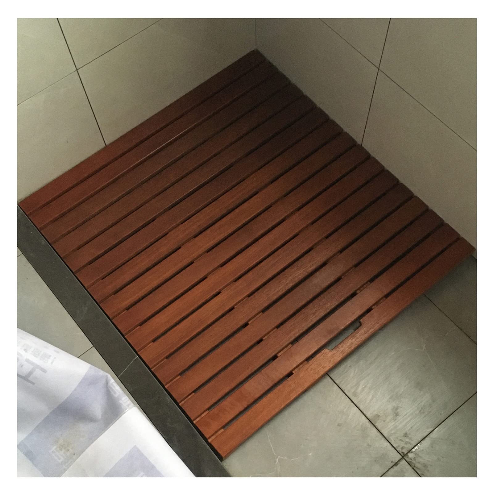 Tapis salle de bain bambou naturel pour un sol sec du balcon à la douche