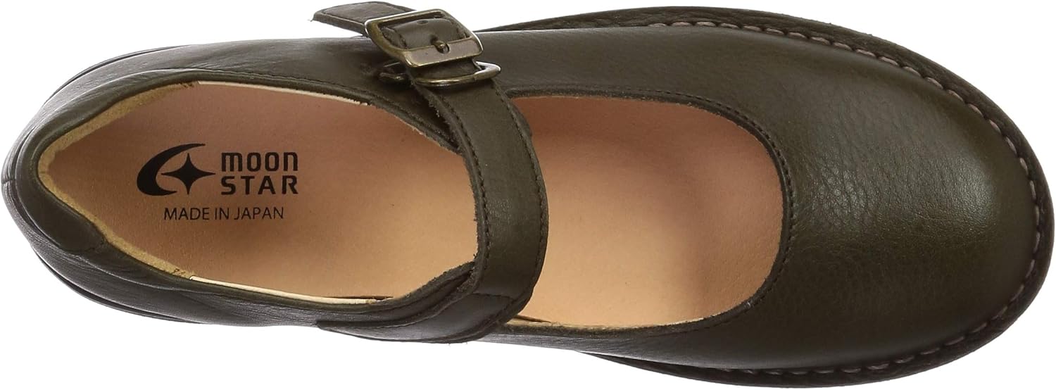 [ムーンスター] 幅広 カジュアル SLワンベルト01 ブラツク レディース