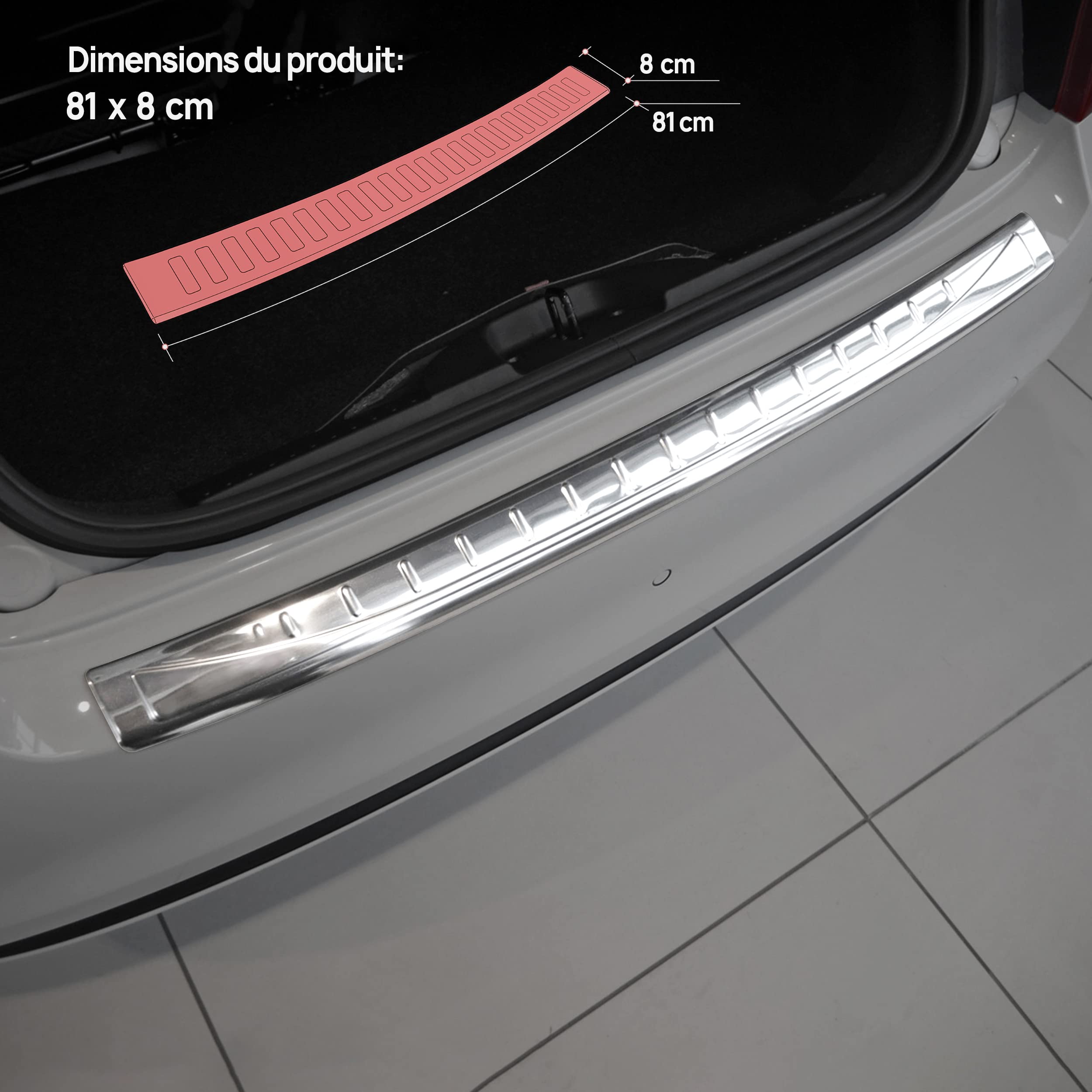 Protection Pare-Chocs Arrière Pour Opel Vivaro 2014-2019 - Bande Inox Brossé, Anti-Rayures