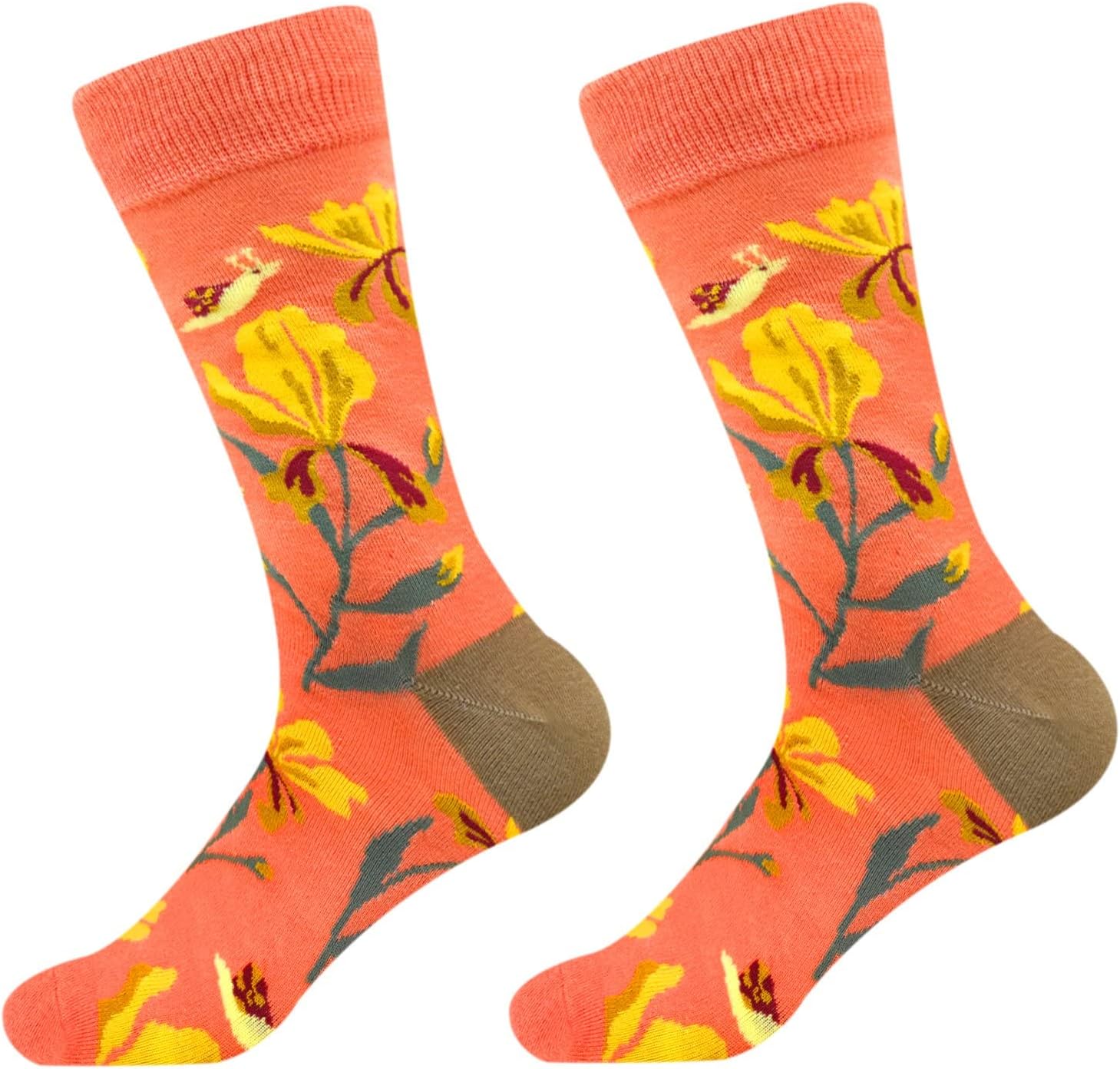 Fun Colorful Socks Patterned Funky Happy Crew Sock Combed Cotton Stockings Packs - Image 5