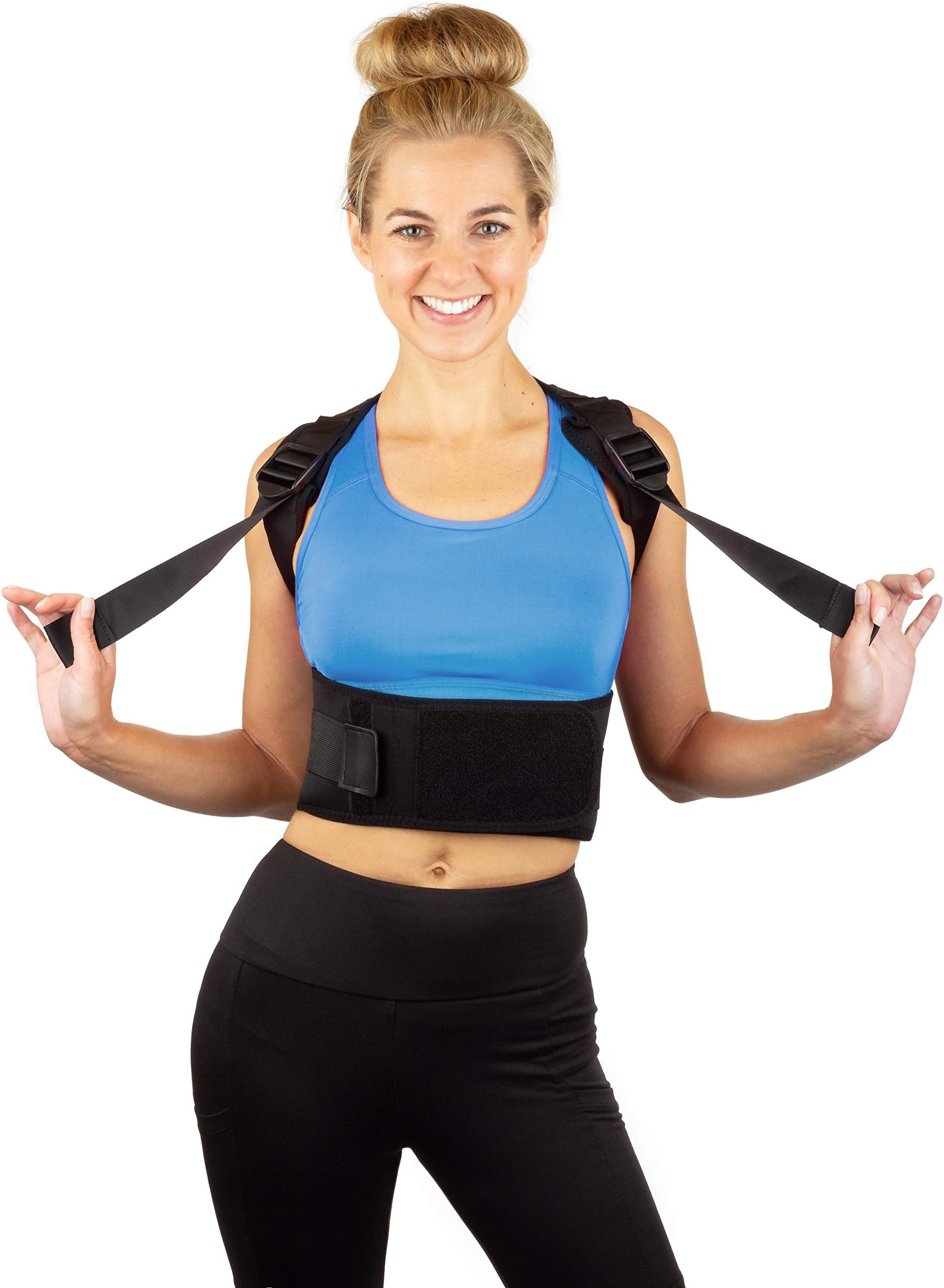 Back Brace Posture Corrector for Men and Women by Jokvil. Fully Adjustable Back Straightener. Provides Relief from Lumbar and Neck Pain for Lower Mid and Upper Back Support. (Medium)