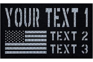 Personalized Custom Reflective ID Panel Patch with Text, Name, Blood Type, USA Flag Design